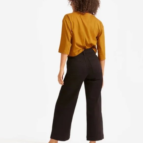 Everlane Black Wide Leg Crop Pant Size 6 - Picture 2 of 2